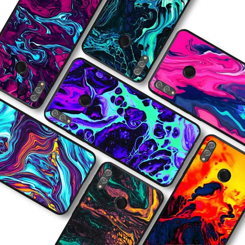 

RuiCaiCa Abstract Colorful Liquid Phone Case for Samsung A51 A30s A52 A71 A12 for Huawei Honor 10i for OPPO vivo Y11 cover