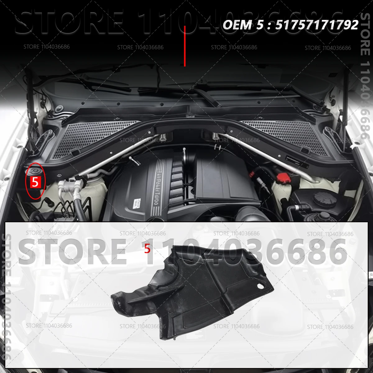 

Для BMW X5 X6 E70 E71 2007-2014 гг., перегородка панели двигателя, отсек 51717169421 51717169422 51717169419 517571791 64316945583