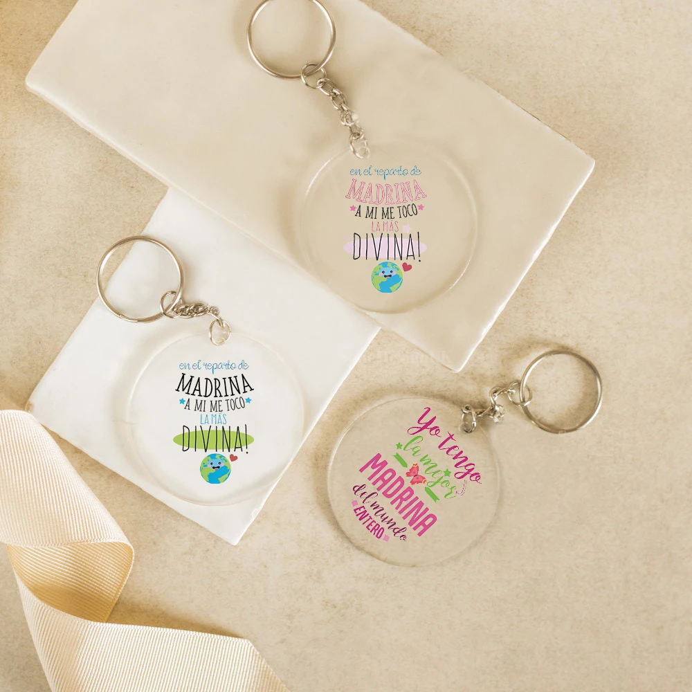 Брелки с принтом Самая священная крестная матери прозрачный акриловый брелок