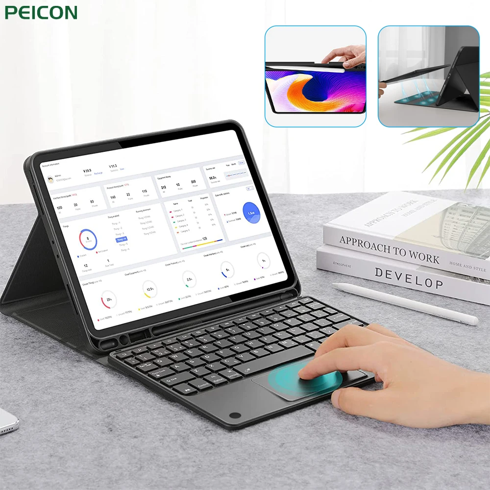 Magic Keyboard Case For iPad 7th 8th 9th 10th Cover Magnetic