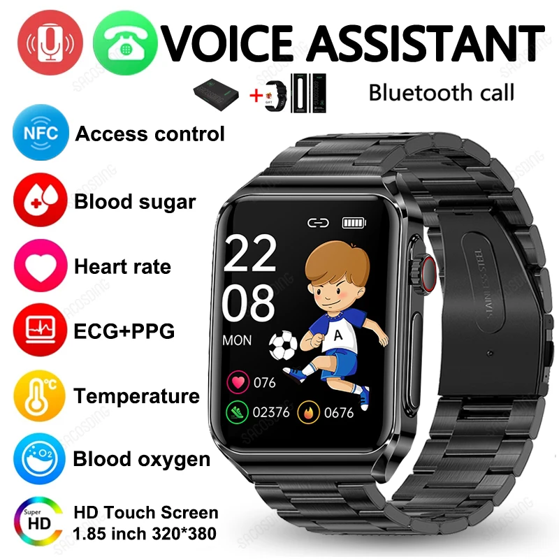 

2023 New Bluetooth Call Smart Watch 320*380 HD 1.85 inch Screen ECG+HRV+NFC Multifunction Sport Watch IP67 Waterproof Smartwatch