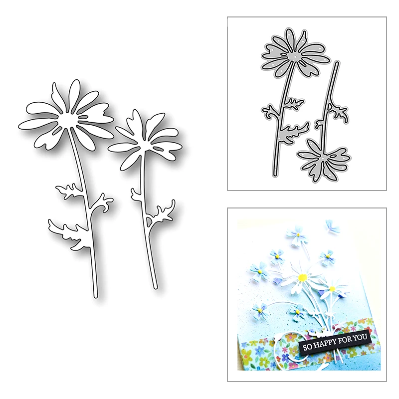 

New 2022 DIY Pretty Daisies In Spring Craft Metal Cutting Dies for Scrapbooking and Card Making Decorative Embossing No Stamps