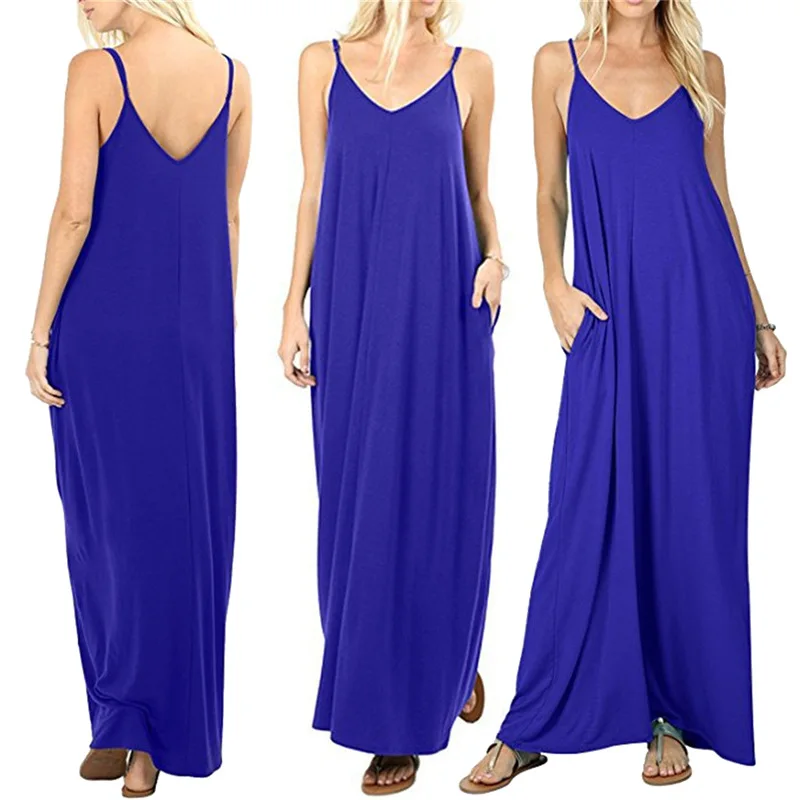 Европейское и американское однотонное свободное пикантное платье-жилет с