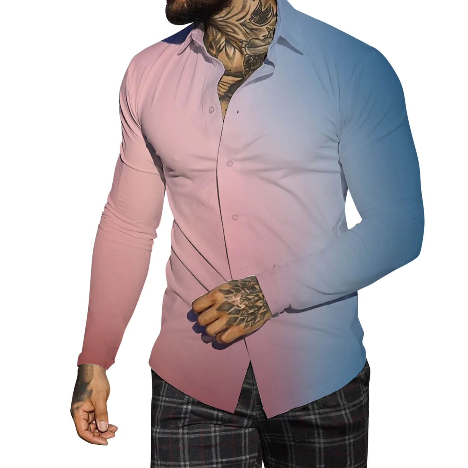 

Мужская однобортная пляжная рубашка с длинным рукавом, на пуговицах