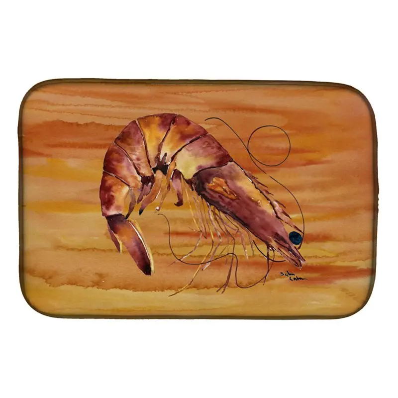 

Cute Shrimp Dish Drying Mat - Crafted Treasures for Kitchen Counter or Tabletop