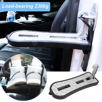 universal folding car door step latch hook step extended auxiliary foot pedal aluminium alloy safety hammer for jeep suv
