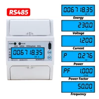 rs485 din rail electric ac 220v single phase energy meter modbus rtu consumption kwh voltage current wattmeter monitor 230v 50hz