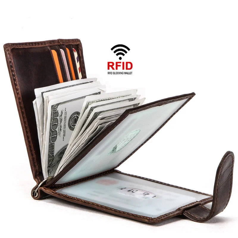 

Кошелек мужской из мягкой кожи с защитой от кражи и RFID-защитой