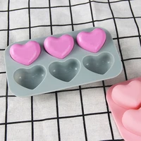6 cavity love heart shape cake mold diy handmade chocolate fondant mousse dessert mould aroma plaster soap making molds