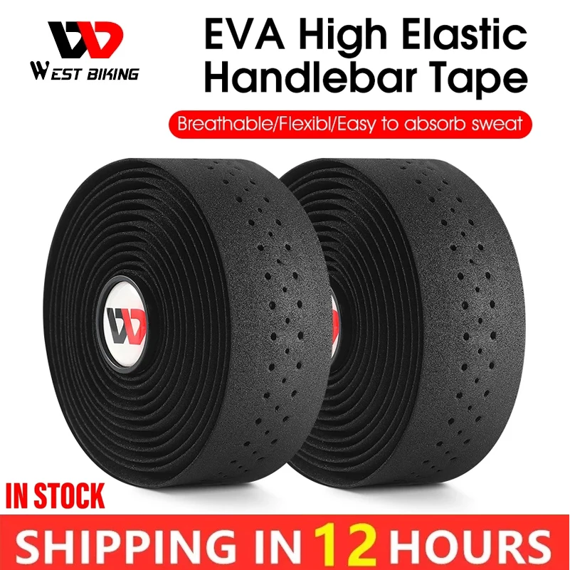 WEST BIKING Bike Handlebar Tape EVA Soft Belt Road Bicycle Anti-slip Damping Handlebar Tape Cycling Wrap End Plug Accessories