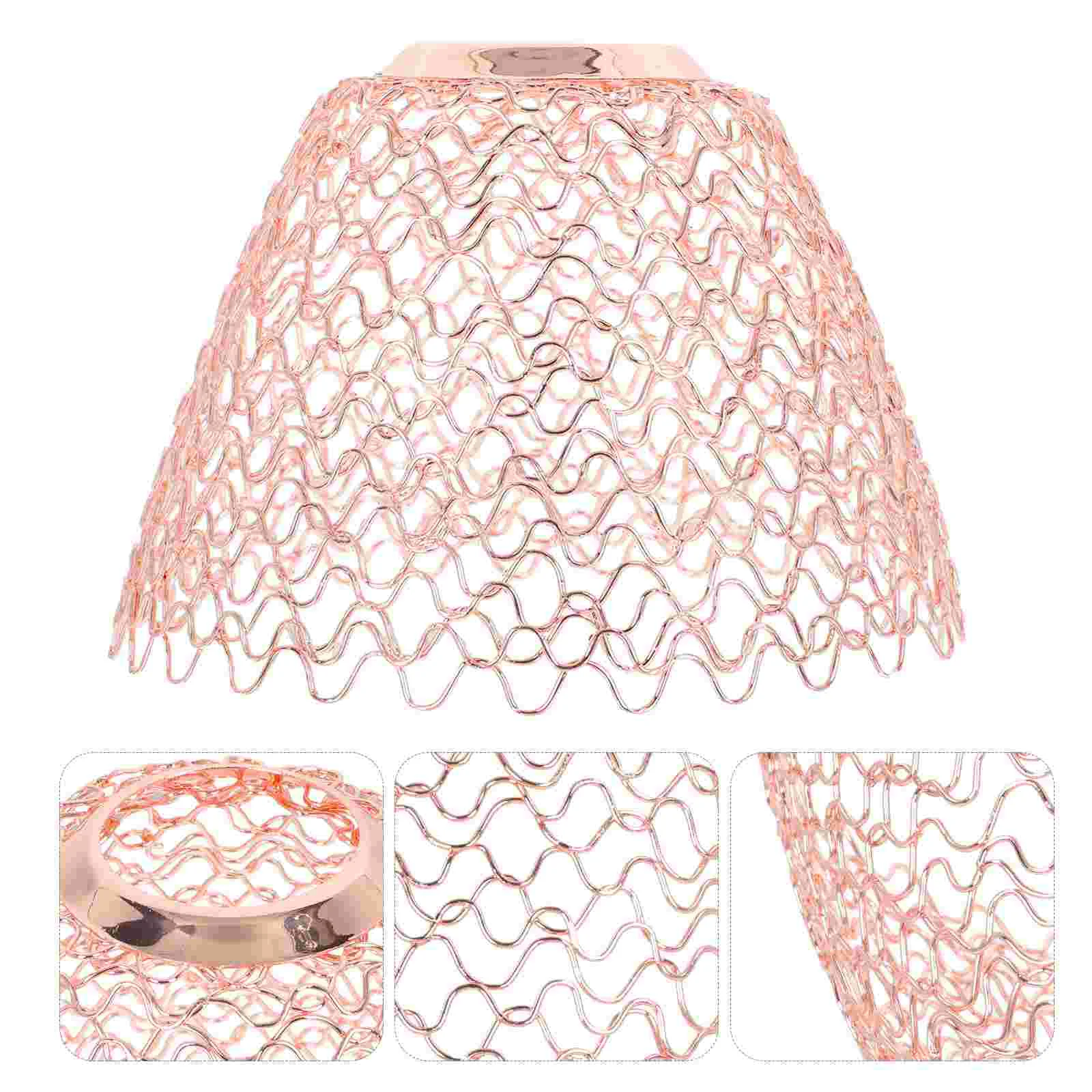 

1Pc Stylish Lampshade Iron-art Hollow Lamp Cover Bedroom Lampshade (Rose Gold)