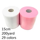 Тюль в рулоне 200 ярдов 15 см органза Ткань Свадебный декор белая пачка ребенок душ ДЕКОРАТИВНЫЙ Тюль рулон вечерние и мероприятий помолвки