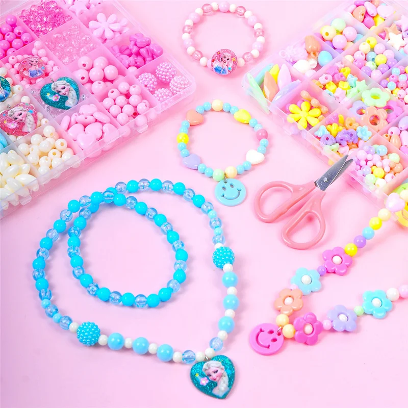 DIY Jewelry Making Kit for Toddlers Beads Toys Make Hairband Necklaces Bracelets Rings Art Crafts Creativity Toys for Girls Boys
