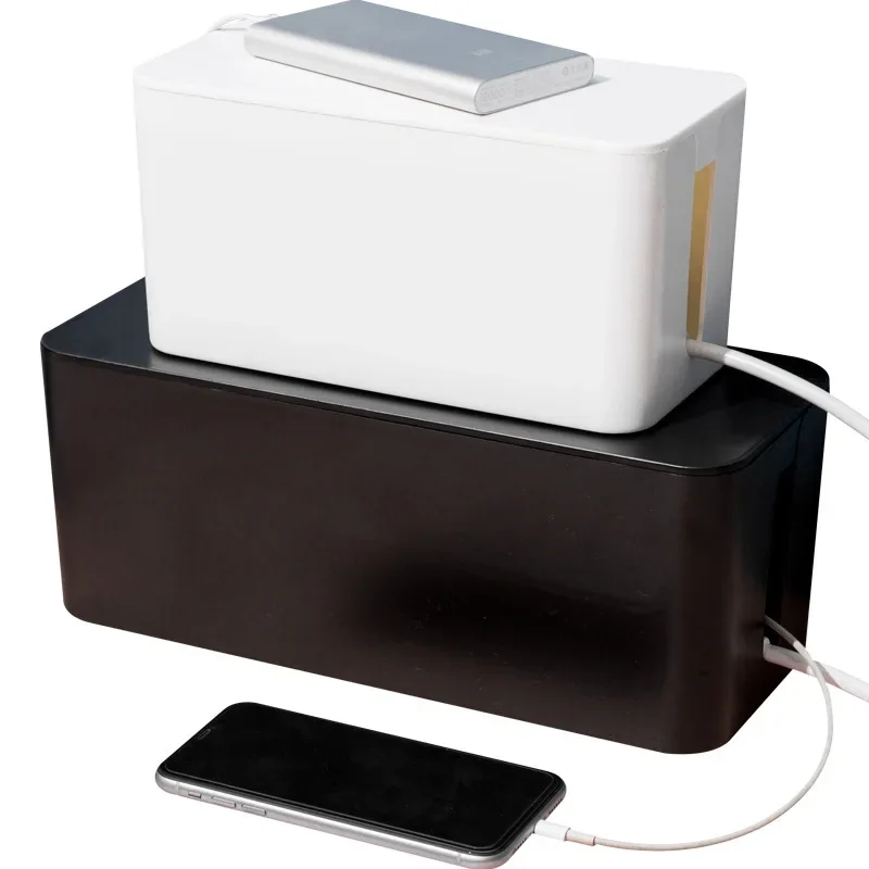 

Large Capacity Cable Box Plastic Wire Storage Case Power Line Charger Organizer Dust Proof Socket Cover Box Office Desktop Hot