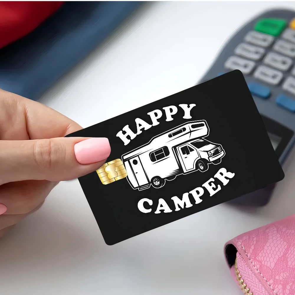 Счастливые кемперы наклейки на кожу кредитной карты для VISA банковского автобуса