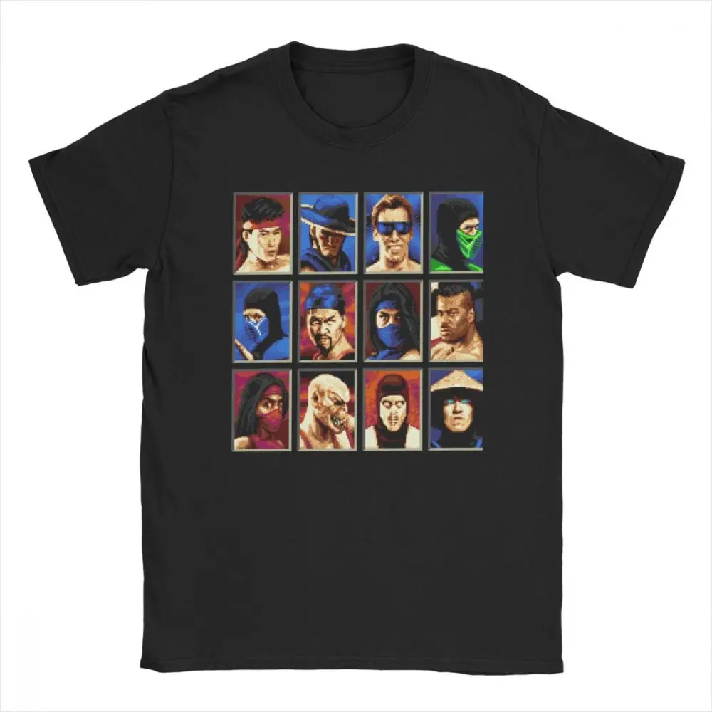 

Great Men Tshirt Mortal Kombat II Tees Genesis Character Select 16 Bit T Shirt Retro Gamer Collage T-Shirt Party Cotton Clothing
