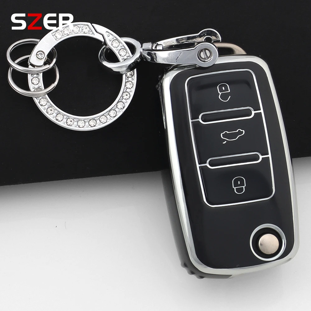 

Чехол Для Автомобильного Ключа С 3 Кнопками Для VW Volkswagen Polo Tiguan Passat Golf Jetta Lavida Skoda Octavia