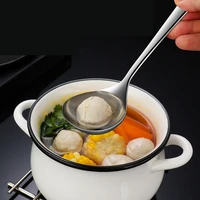 hot selling 304 stainless steel household large head heart shaped long handle soup trumpet thickened hot pot small spoon