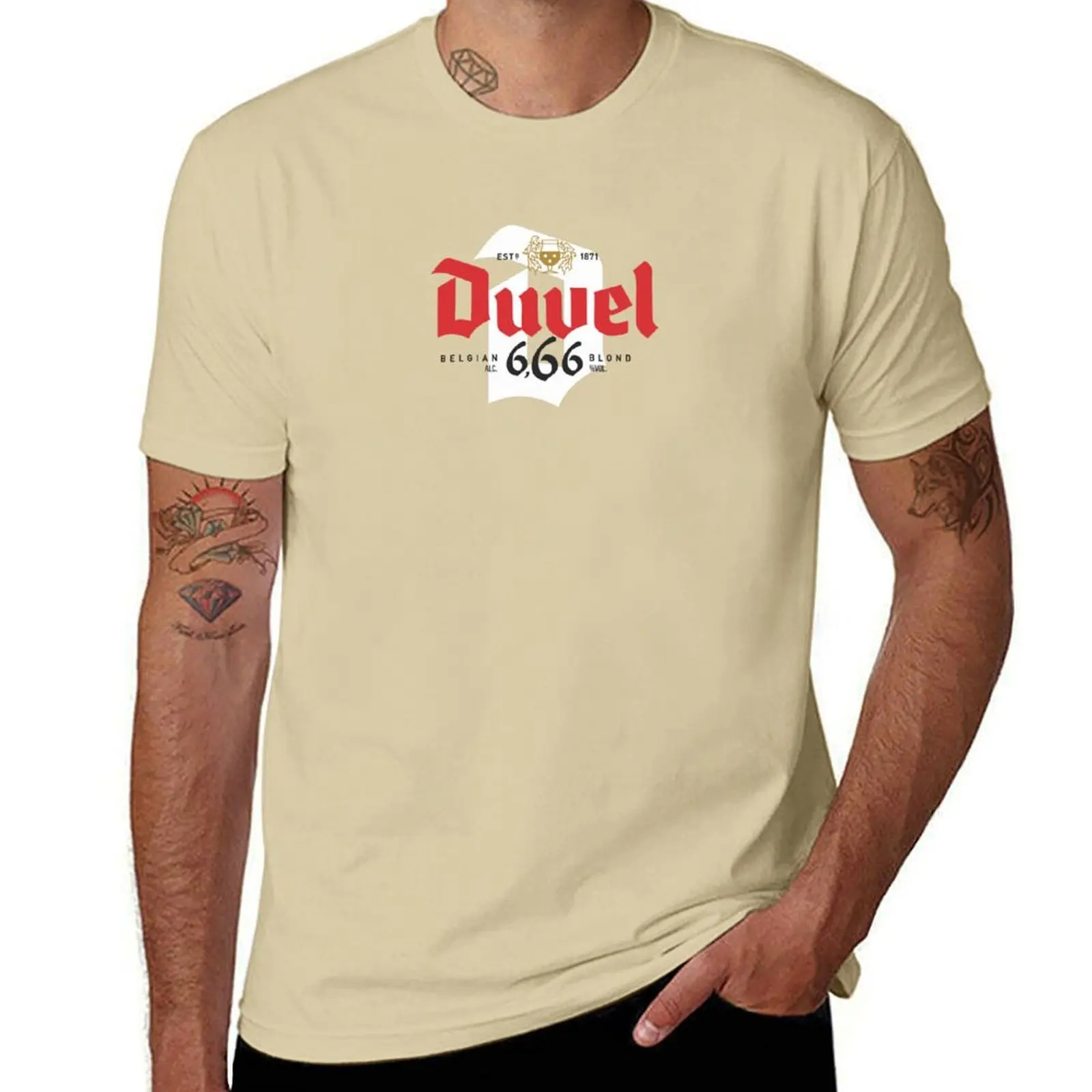 Футболка Duvel милые топы на заказ летние новое издание мужские футболки больших и