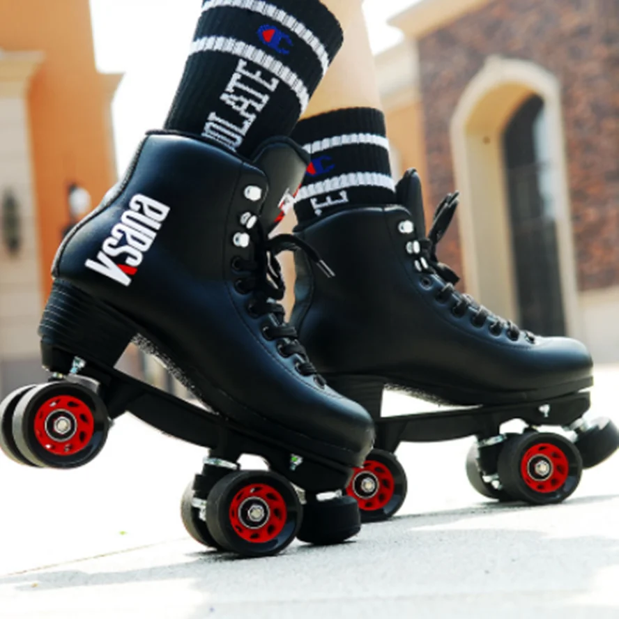 Drought skates four-wheeled double roller skates adult professional men and women pattern shoe skates skating skating skating sh