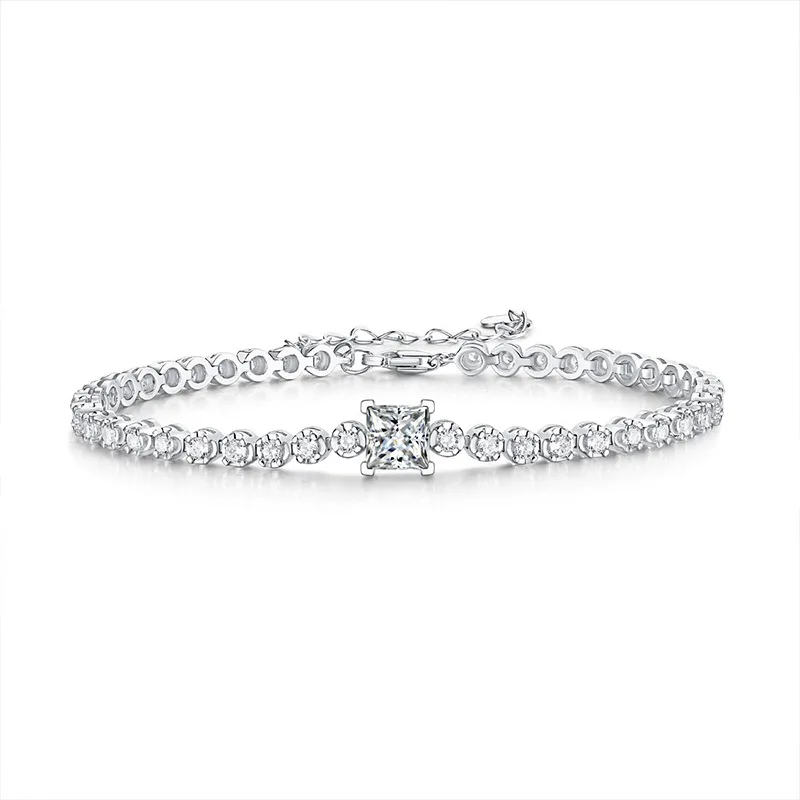 

925 Sterling Silver Inlaid Diamond Magic Cube Bracelet, Simple and Elegant, Delicate Luxury Diamond Bracelet