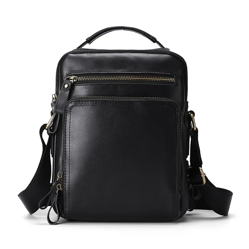 Genuine Leather Bag For Men Retro Crossbody Bags Briefcase Single Shoulder Handbag Bag For Documents Office Male Bag