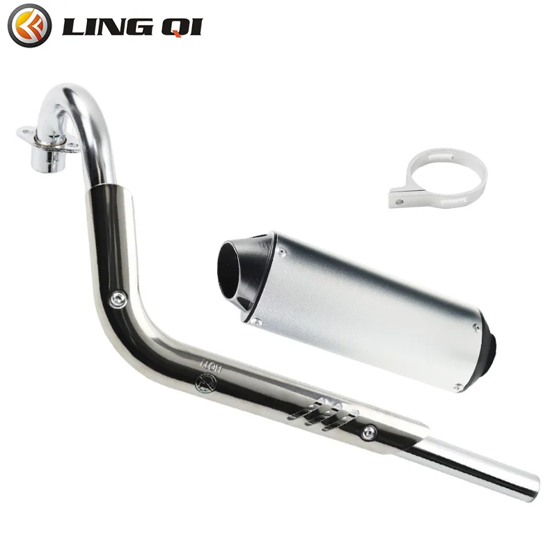 

LINGQI конический глушитель для мотоцикла, выхлопная труба, полная система, подходит для внедорожника, питбайка, внедорожника, квадроцикла, металлический слипон, глушитель, перегородка