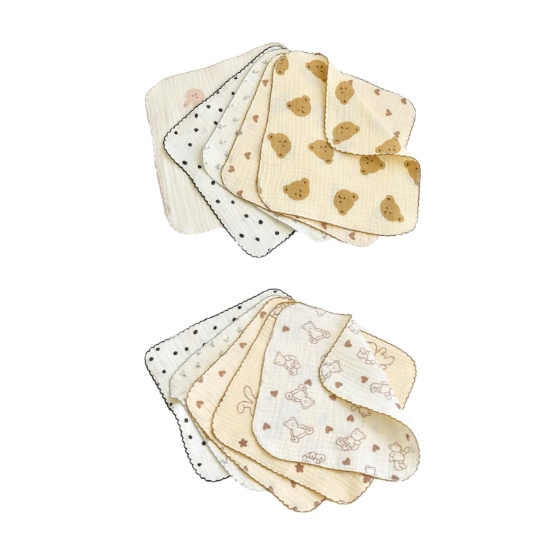 

57EE, 5 шт./компл., мягкие и гигиеничные хлопковые полотенца для лица для новорожденных, детские полотенца для срыгивания, для