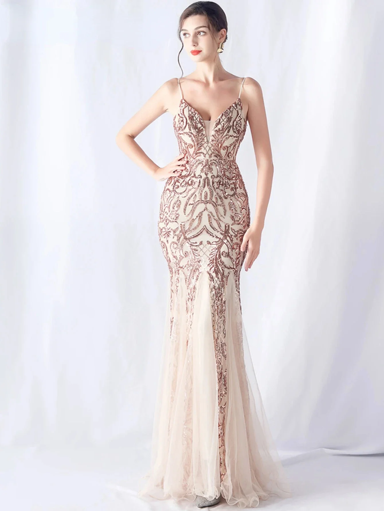 Сексуальные элегантные длинные свадебные вечерние платья для женщин 2024 сетчатые