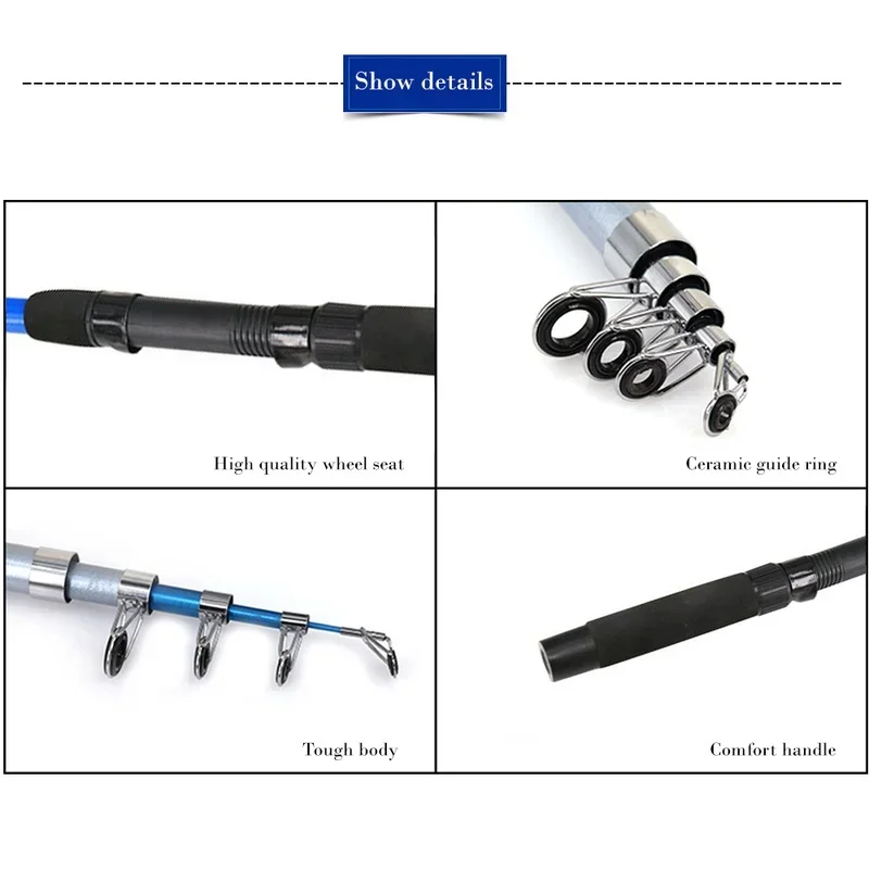 Рыболовная удочка полный комплект телескопическая спиннинговая катушка 1 8 м