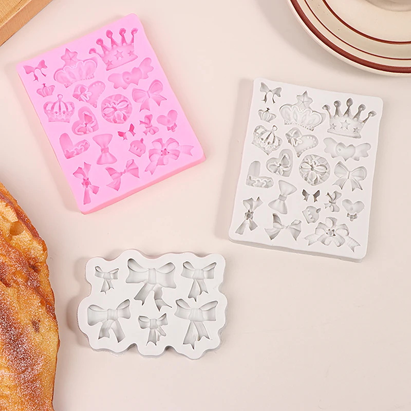 Корона в форме банта 3D помадка для торта силиконовая форма DIY формы из полимерной