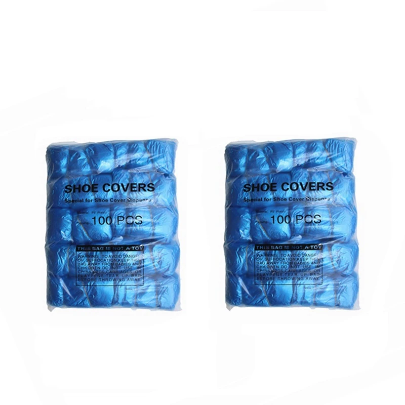 

Disposable T-Buckle Overshoes for Automatic Shoe Cover Dispensers Dustproof Boot Covers Waterproof PE 200PCS