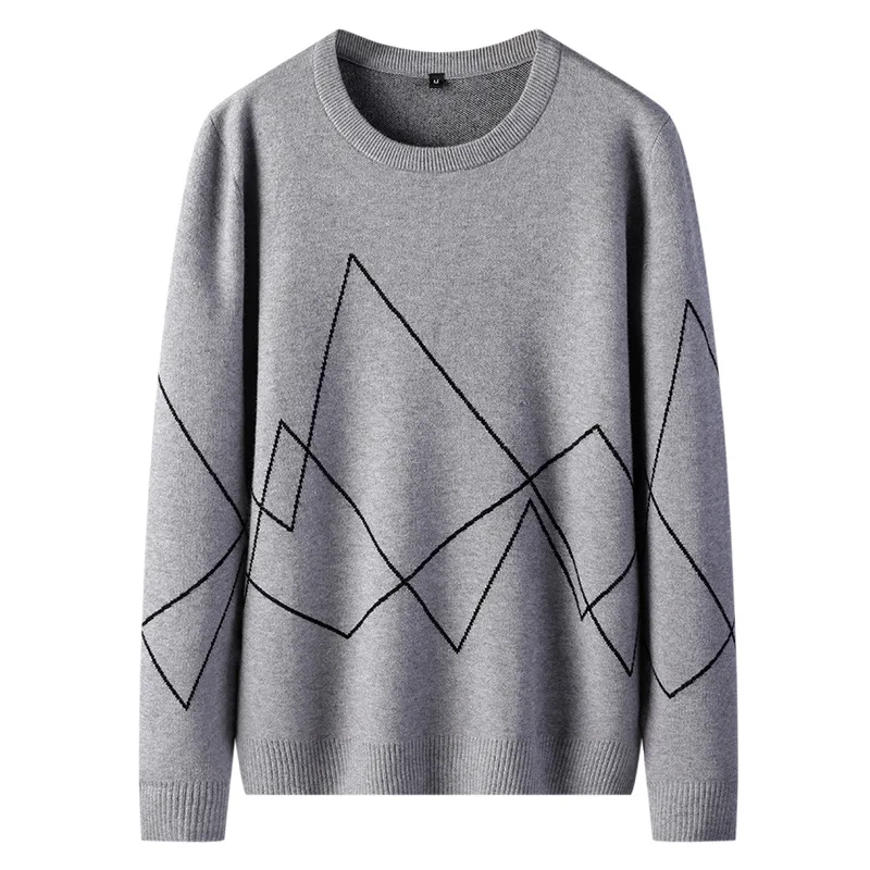 

2023 new sweater men knitted bottoming shirt round neck trend warm clothes handsome sweaters 9937