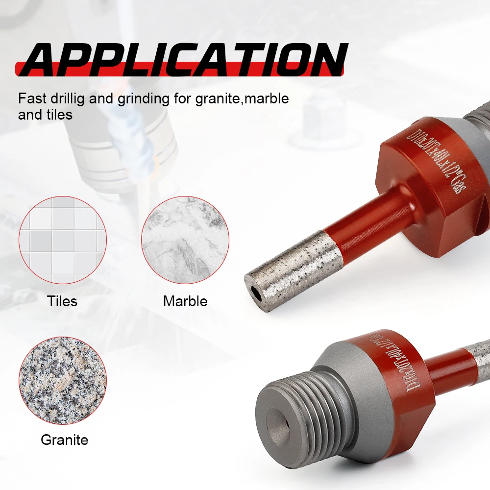 1 шт. 10 мм 1/2 газовое спекание алмазная корончатая пила мрамор гранит кирпич