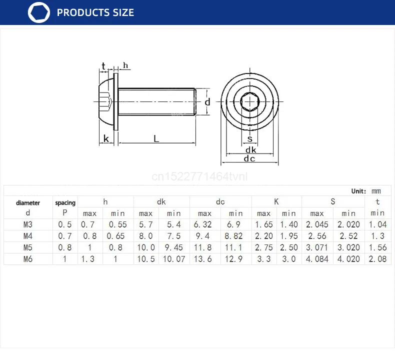 2-50PCS ISO7380.2 M2 M2.5 M3 M4 M5 M6 M8 M10 304 Stainless Steel Hexagon Socket Button Head Screws With washer Collar Bolt  A2 images - 6