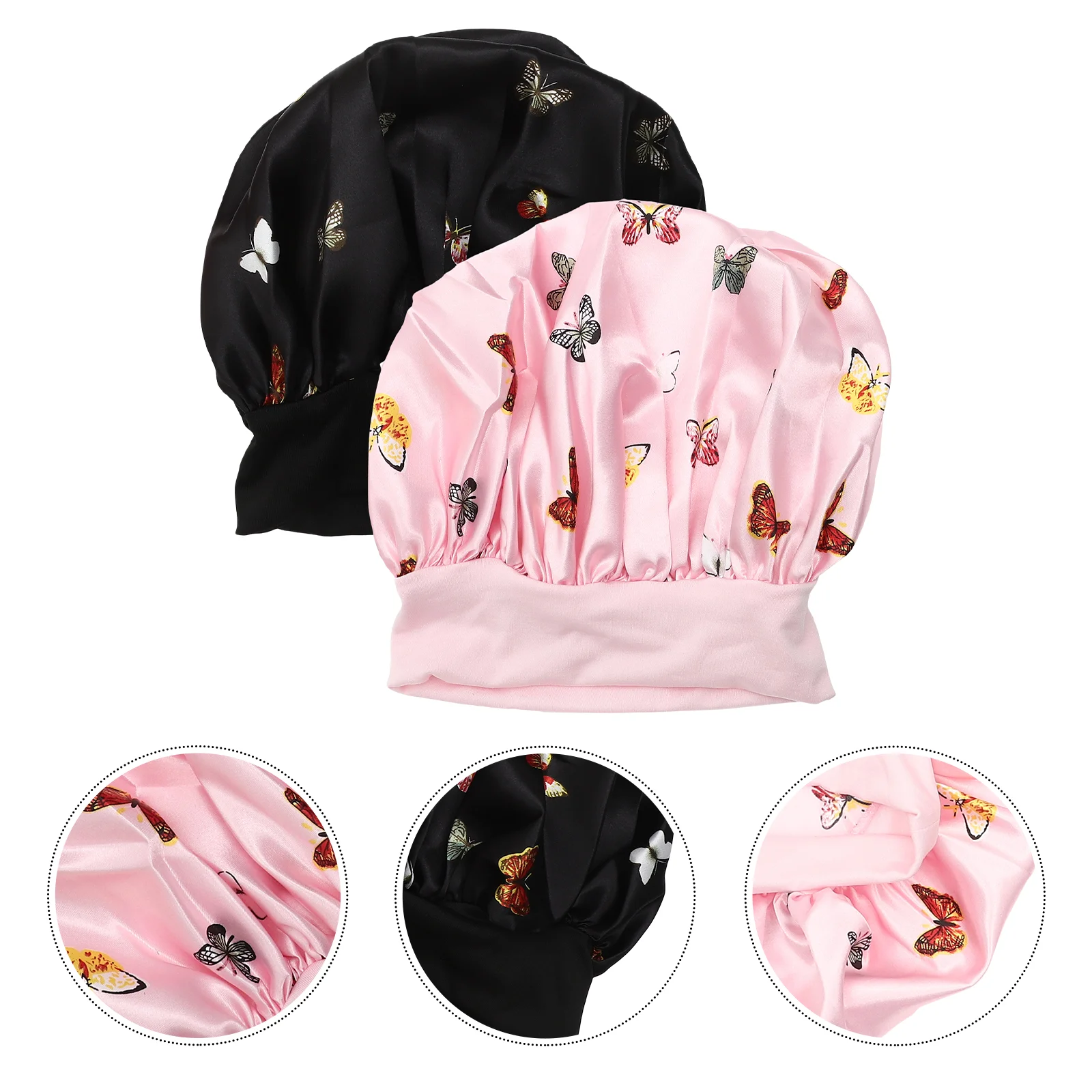 

2 Pcs Engine Cover Women Sleeping Caps Bonnet Satin Hair Womens Hat Portable Large Hats Comfortable