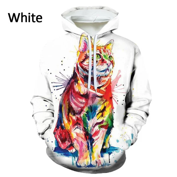 

2022 New Cat 3D Printed Hoodie Fashion Casual Jacket Unisex Oversized Sweatshirt