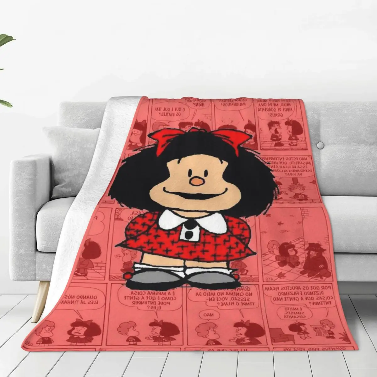 

Mafalda Cartoon Blanket Fleece Spring Autumn Anime Multifunction Warm Throw Blankets for Home Couch Plush Thin Quilt