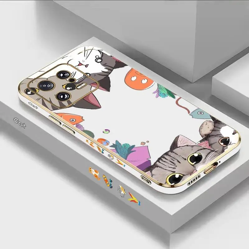 

Probe Cat Luxury Plating Phone Case For Xiaomi Mi 13 12S Ultra 13 Pro 11T Ultra 12 12T 11 11 Lite 10 10T Cover
