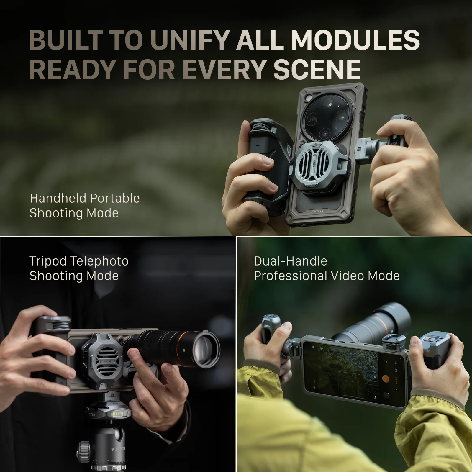 Фото Комплект TILTA Khronos для OPPO Find X9 Ultra Creator Kit с адаптером для фильтров 67 мм, рукояткой Focous PD, быстросъемной ручкой-штативом TK-X9UL №5