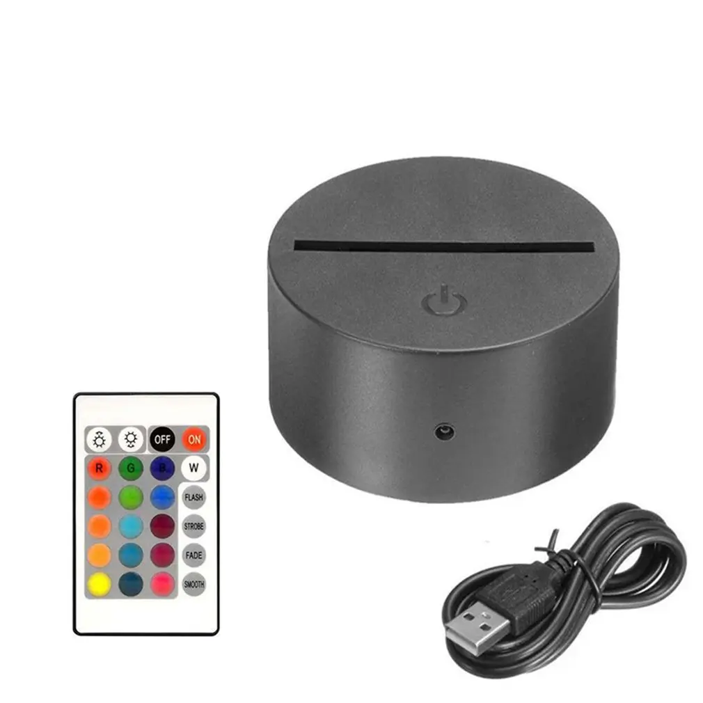 

Acrylic LED Night Light Base USB 3D Table Lamp Holder Remote Control/Touch Switch For Wedding Festival Home Bedroom Decoration