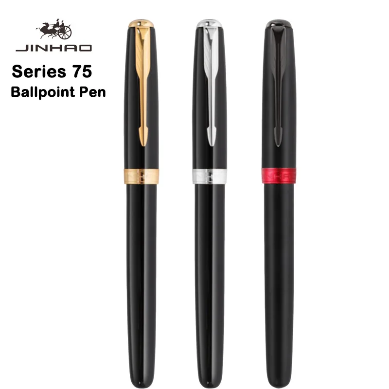 Шариковая ручка Jinhao 75 металлические черные красные роскошные ручки качественные