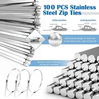 Металлические стяжки-хомуты, 100 шт