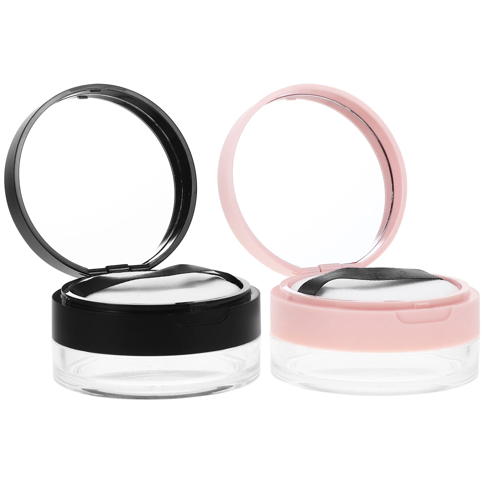 2 Pcs Makeup Travel Containers Puff Powder Applicator Body Loose 6.8x6.8cm Baby Small Plastic Empty images - 6