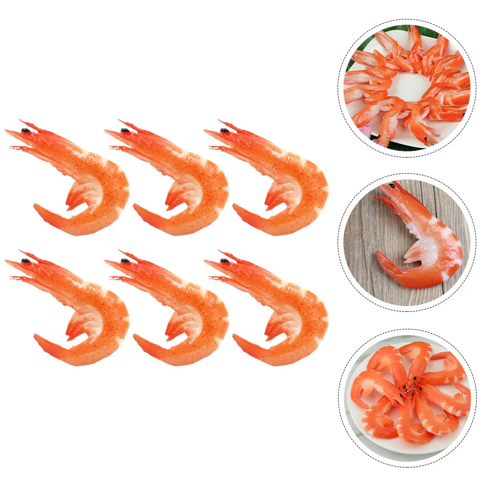 6 шт. имитация модели омара поддельные еды реквизит для фотосессии креветки