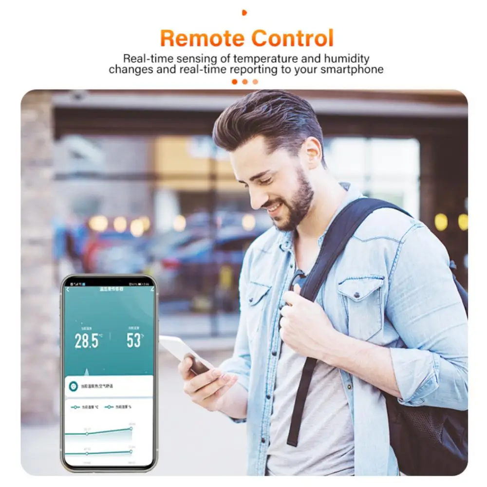 Умный датчик температуры и влажности Tuya ZigBee/Wi-Fi работает от аккумулятора с Alexa Google