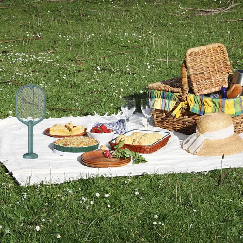 Электрическая ракетка-бойка 3 в 1 USB перезаряжаемая летняя мухобойка от комаров