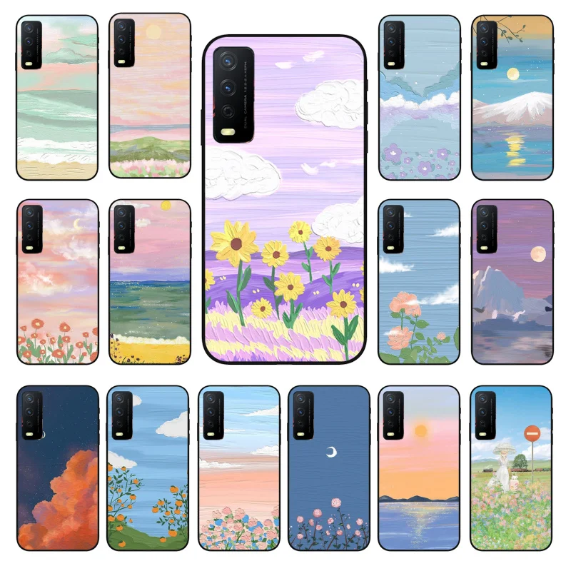 

Aesthetic Flower Sceneary Phone Case For VIVO Y31 Y21 Y70 Y21S Y20 Y72 1907 Y12 Y11S Y53S Y33S Y55 Y76 Y51 Y15S Y01 Funda