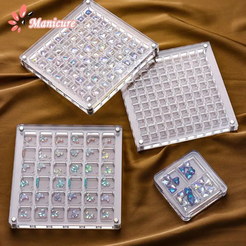 Прозрачный пустой акриловый Органайзер для ногтей, 36 ячеек