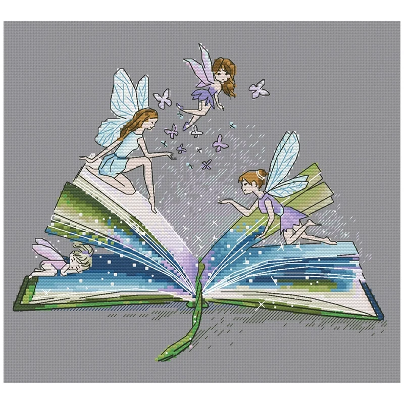 Набор для вышивки эльфы на книжках 11CT 14CT